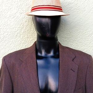 SIGNATURE COLLECTION MEN'S VINTAGE PURE WOOL HERRINGBONE LUXURY BLAZER (DR)